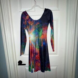 Blackmilk Galaxy Rainbow L/S Scoop Skater Long Torso L